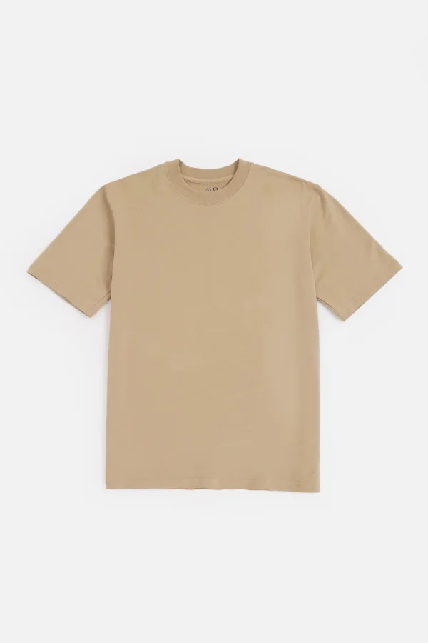 Oversized Solid T-Shirt Beige